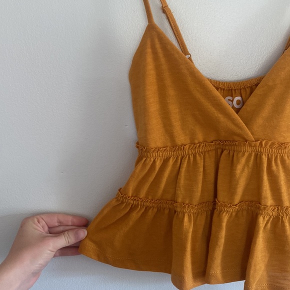 SO Yellow Peplum Tank Top - Picture 4 of 4